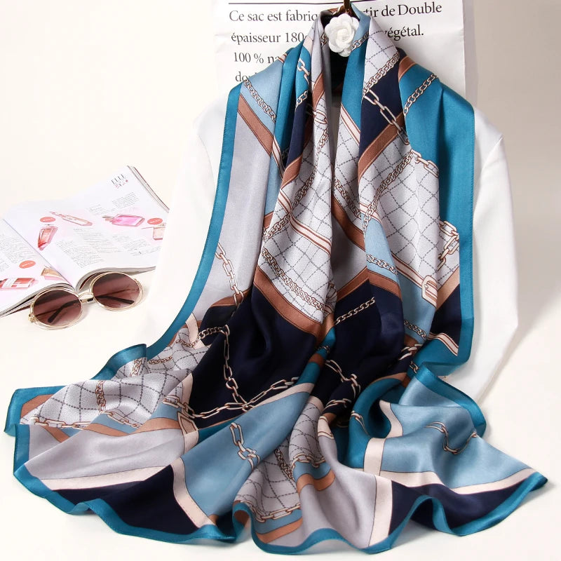 Luxury Pure Silk Luxury Scarf Foulard Large