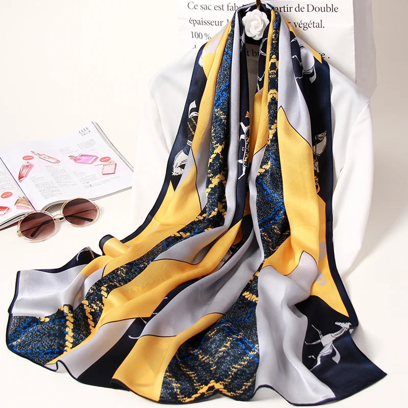 Luxury Pure Silk Luxury Scarf Foulard Large