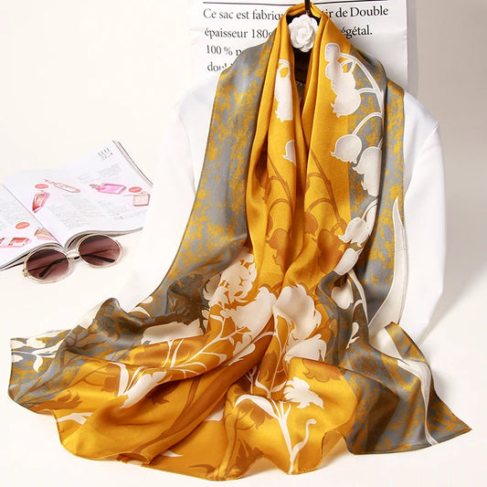 Luxury Pure Silk Luxury Scarf Foulard Large