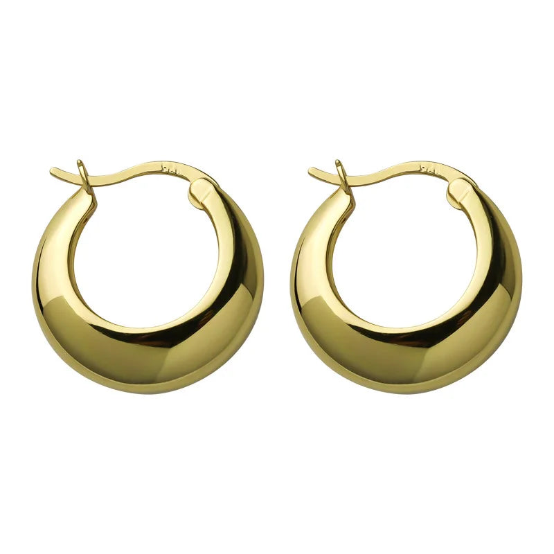 Bold Chunky Hoop Earrings In Gold.