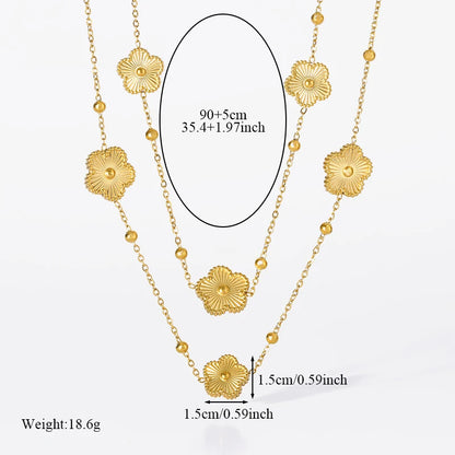 Pendant Flower Five Leaf Clover Necklace