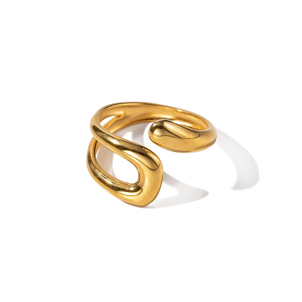 Adjustable Opening Irregular Ring in Gold