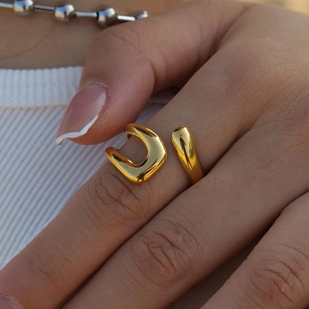 Adjustable Opening Irregular Ring in Gold