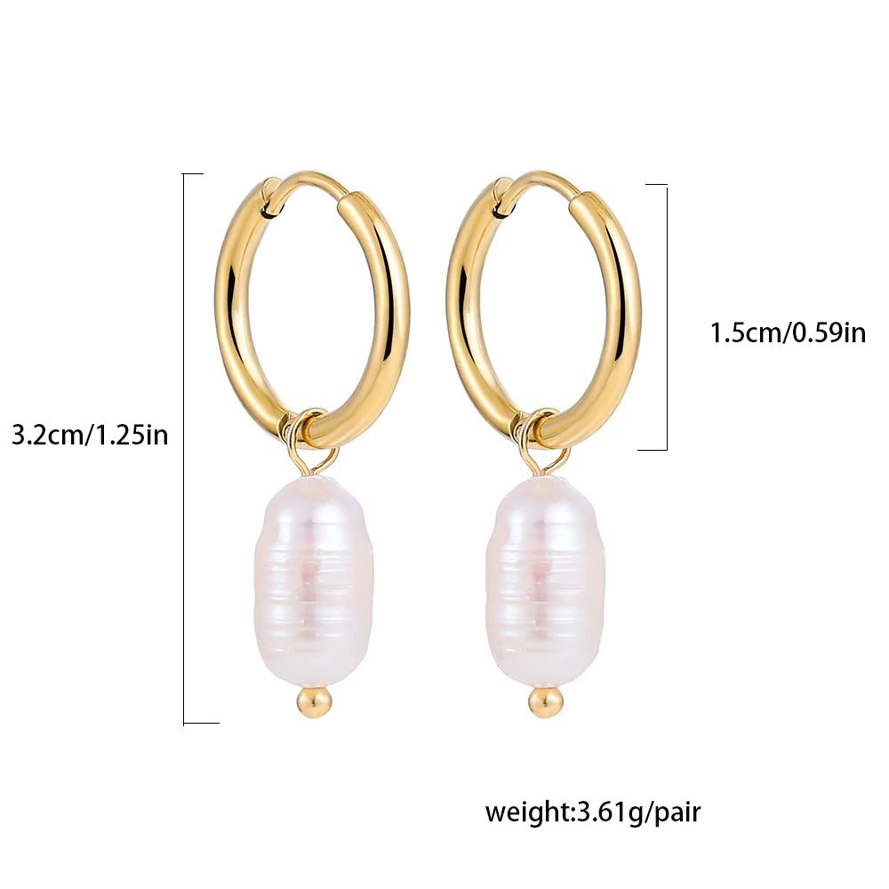 Chic Pear charm Huggies in Gold