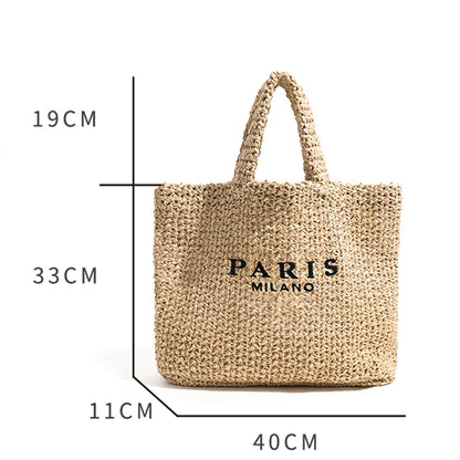 Paris Milano Luxe Straw Tote