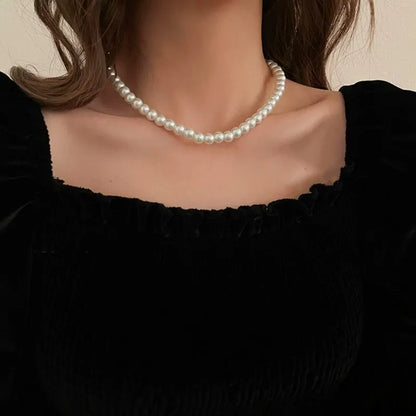 Love Heart Pearl Choker Necklace