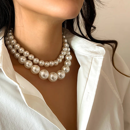 Elegant Pearl Choker Neckless Set