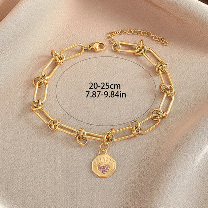 Heart Crown Curve Heptagon Bracelet