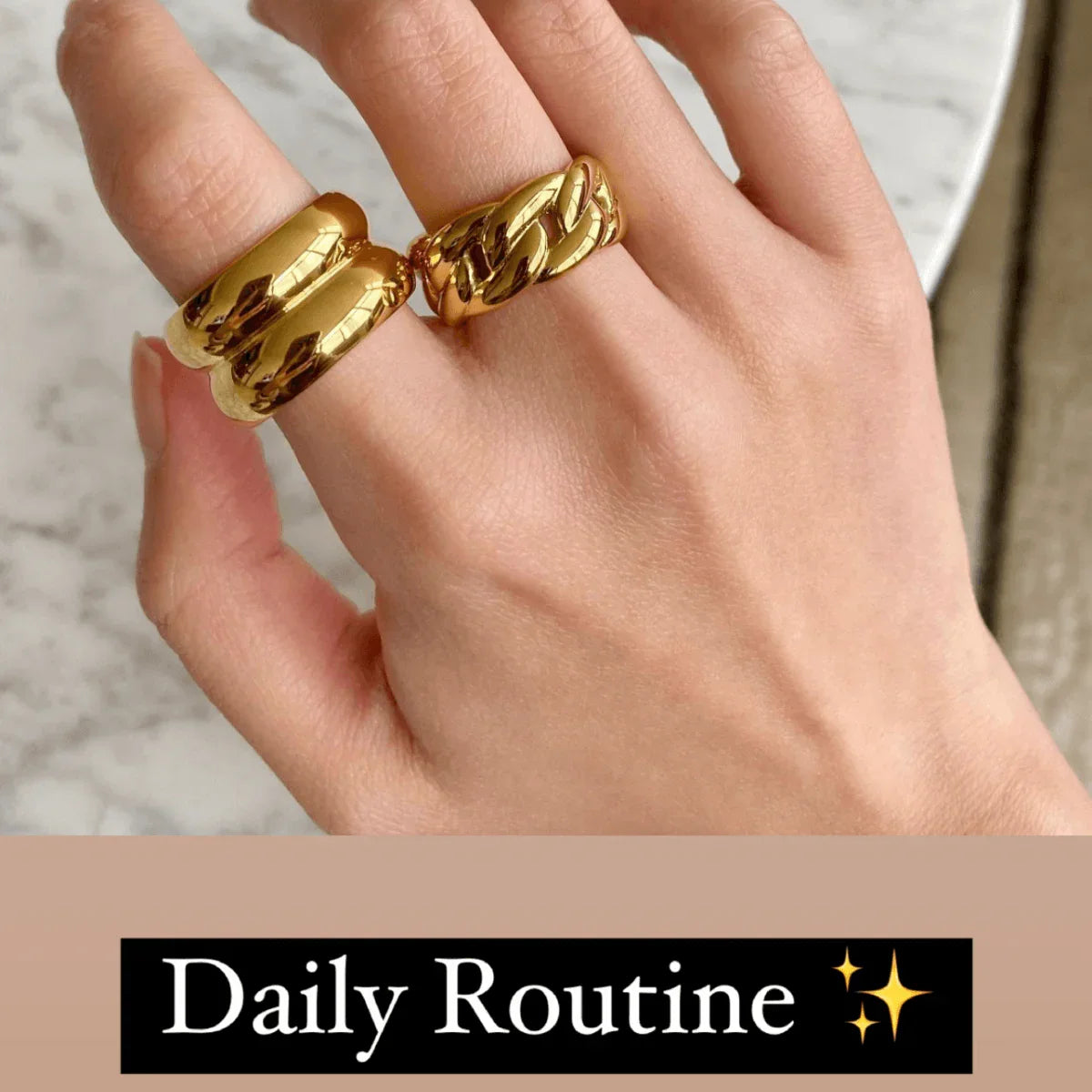 Double Layer Ring in Gold