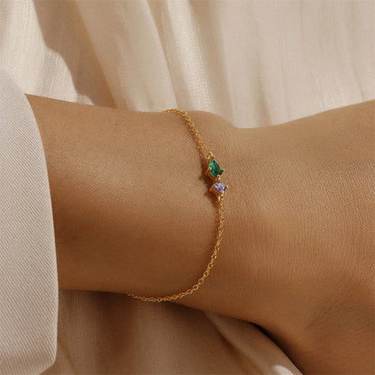 Aqua Single Pearl Bracelet In Gold