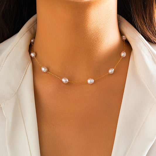 Elegant Imitation Pearl Clavicle Necklace